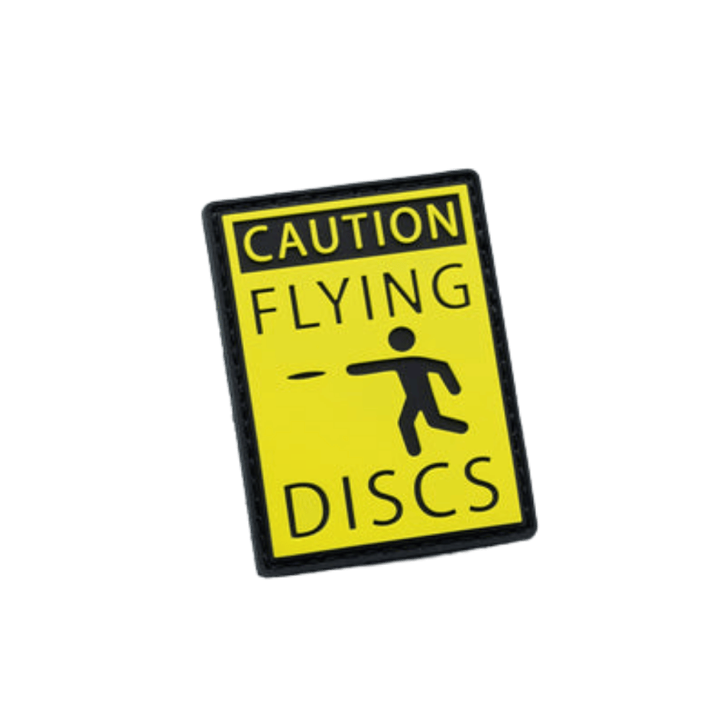Velcro Patch - Caution Flying Discs