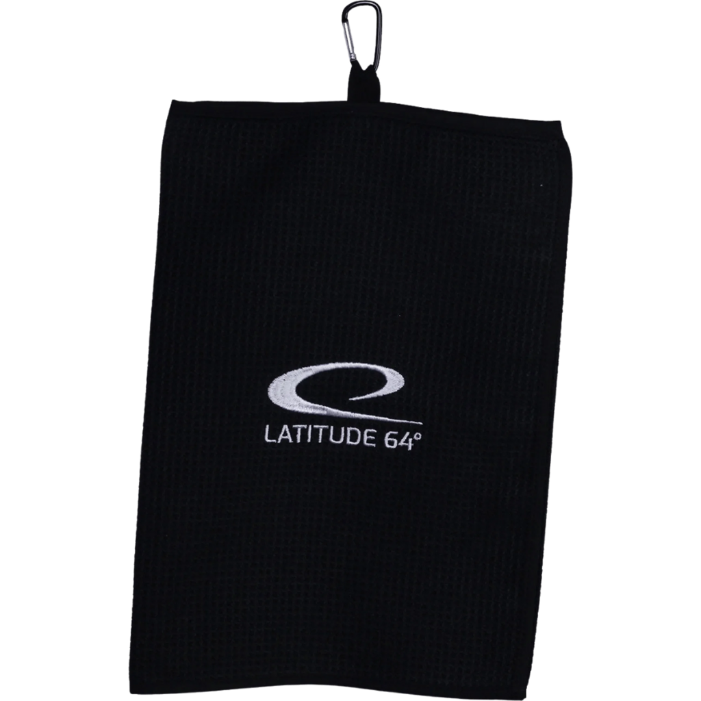 Foldable Clip-On Disc Golf Towel Musta
